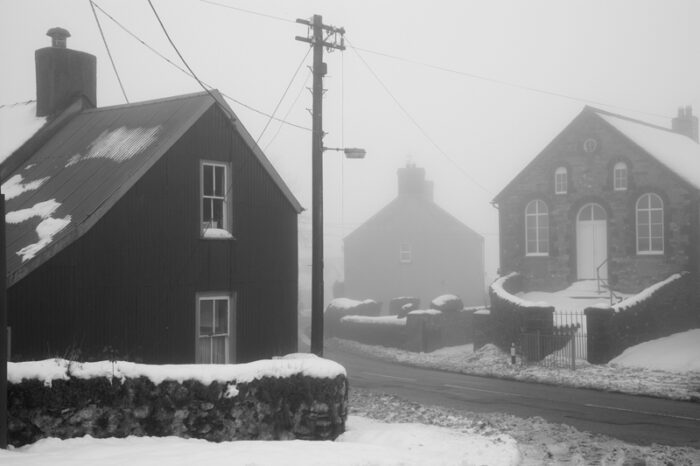 A snowy village in Wales