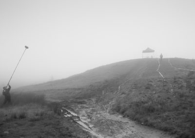 Sound recording on the set of Hinterland in the Cambrian Mountains
