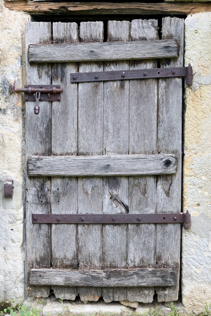 Peeling paint barn door