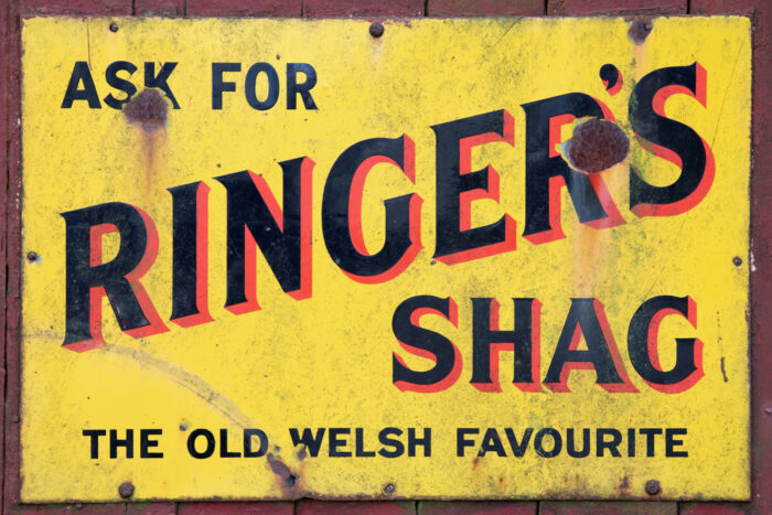an old sign in rural pembrokeshire wales